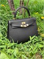 HERMES сумка Kelly кожа Эпсом 25 см черная фурнитура золото СК-9939