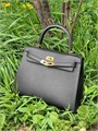HERMES сумка Kelly кожа Эпсом 25 см черная фурнитура золото СК-9939