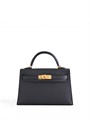 HERMES сумка mini Kelly 19 см кожа Эпсом черная золото СК-00769