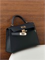 HERMES сумка mini Kelly 19 см кожа Эпсом черная золото СК-00769