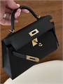 HERMES сумка mini Kelly 19 см кожа Эпсом черная золото СК-00769