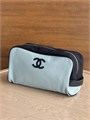 CHANEL косметичка текстиль голубая большая НС-01708