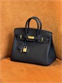 HERMES сумка Birkin 25 см кожа Того черная золото СК-00440