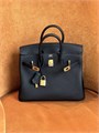 HERMES сумка Birkin 25 см кожа Того черная золото СК-00440