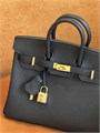 HERMES сумка Birkin 25 см кожа Того черная золото СК-00440