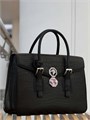SR портфель крокодил ручки с пряжками с клапаном черный ПР-1683