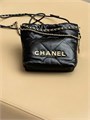CHANEL Сумка 22 mini в клетку гладкая кожа черная СК-01361