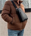 MONTBLANC слинг седло из гладкой черной кожи с основным отделением на молнии и доп карман спереди на молнии СЛ-1101