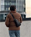 MONTBLANC слинг седло из гладкой черной кожи с основным отделением на молнии и доп карман спереди на молнии СЛ-1101