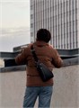 MONTBLANC слинг седло из гладкой черной кожи с основным отделением на молнии и доп карман спереди на молнии СЛ-1101