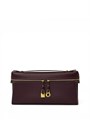 Loro Piana клатч гладкая бордовая кожа золото СК-00621