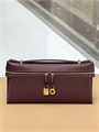 Loro Piana клатч гладкая бордовая кожа золото СК-00621