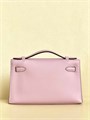 HERMES клатч POCHETTE 22 см розовая кожа свифт золото СК-01618