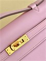 HERMES клатч POCHETTE 22 см розовая кожа свифт золото СК-01618