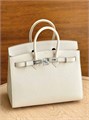 HERMES сумка Birkin 25 см кожа эпсом молочная серебро СК-01589