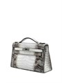 HERMES сумка MINI KELLY 22 см гималаи кожа крокодила серебро СК-00694