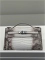 HERMES сумка MINI KELLY 22 см гималаи кожа крокодила серебро СК-00694