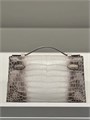 HERMES сумка MINI KELLY 22 см гималаи кожа крокодила серебро СК-00694