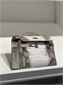 HERMES сумка MINI KELLY 22 см гималаи кожа крокодила серебро СК-00694