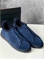 Ermenegildo Zegna кеды из синей замши на меху ОС-2137