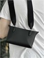 HERMES мессенджер Videpoches кожа того черный с перфорированным лого МС-0779