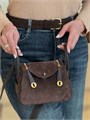 HERMES сумка mini Lindy коричневая замша СК-00753