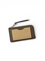 LOEWE визитница на молнии коричневая с бежевым карманом ВЗ-00882