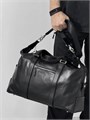 MONTBLANC дорожная сумка из черной гладкой кожи маленькая ДС-0516