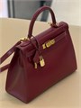 HERMES сумка Kelly кожа гладкая 28 см красная фурнитура золото СК-00390