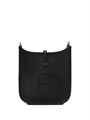 HERMES сумка Evelyne mini кожа Того 16 см черная серебро СК-01039