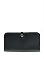 HERMES кошелек кожа Того с хлястиком черный внутри визитки КЛ-01665