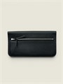 HERMES кошелек кожа Того с хлястиком черный внутри визитки КЛ-01665