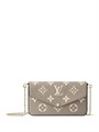LV клатч Pochette Felicie 3 в 1 кожа Того серый золото НС-01613