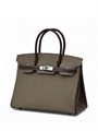 HERMES Birkin 30 см этуп-бордо кожа шевре серебро СК-00397