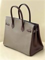 HERMES Birkin 30 см этуп-бордо кожа шевре серебро СК-00397