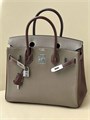 HERMES Birkin 30 см этуп-бордо кожа шевре серебро СК-00397