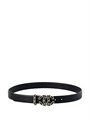 CHANEL ремень 35 мм гладкая кожа черный золото РМ-00834