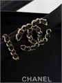 CHANEL ремень 35 мм гладкая кожа черный золото РМ-00834