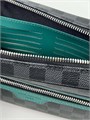 LV борсетка Pochette Kasai серая шашка зеленая кожа БР-01567