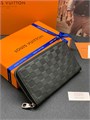 LV кошелек Zippy кожа шашка большой черный КЛ-0565