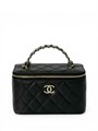 CHANEL сумка Vanity ручка с жемчугом кожа икра черная золото СК-01264