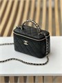 CHANEL сумка Vanity ручка с жемчугом кожа икра черная золото СК-01264