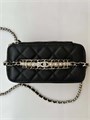 CHANEL сумка Vanity ручка с жемчугом кожа икра черная золото СК-01264