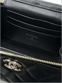 CHANEL сумка Vanity ручка с жемчугом кожа икра черная золото СК-01264