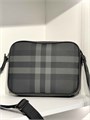 BURBERRY мессенджер маленький прямоугольный горизонтальный с доп карманом на магните канва клетка серый МС-2208