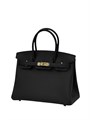 HERMES Birkin 30см кожа Того черная с прожилками черная серебро СК-00827