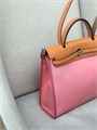 HERMES Herbag сумка 31 см розовый текстиль оранжевая кожа серебро СК-01448
