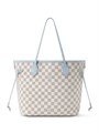 LV сумка тоут Neverfull Inside Out MM белая шашка бежевая ткань маленькая СК-01721