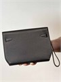 HERMES борсетка Kelly кожа эпсом черная серебро БР-0798