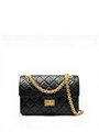 CHANEL сумка винтажная кожа в клетку 20 см черная золото СК-01431